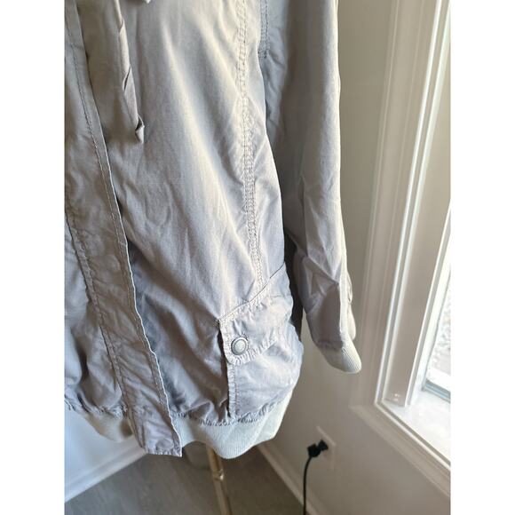 Loft Lightweight Gray Cotton Utility Jacket Large Casual Zip Up Fall Coat - Picture 3 of 11